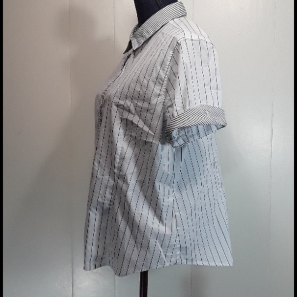 Liz Claiborne career vertical striped blouse XL - Picture 3 of 7